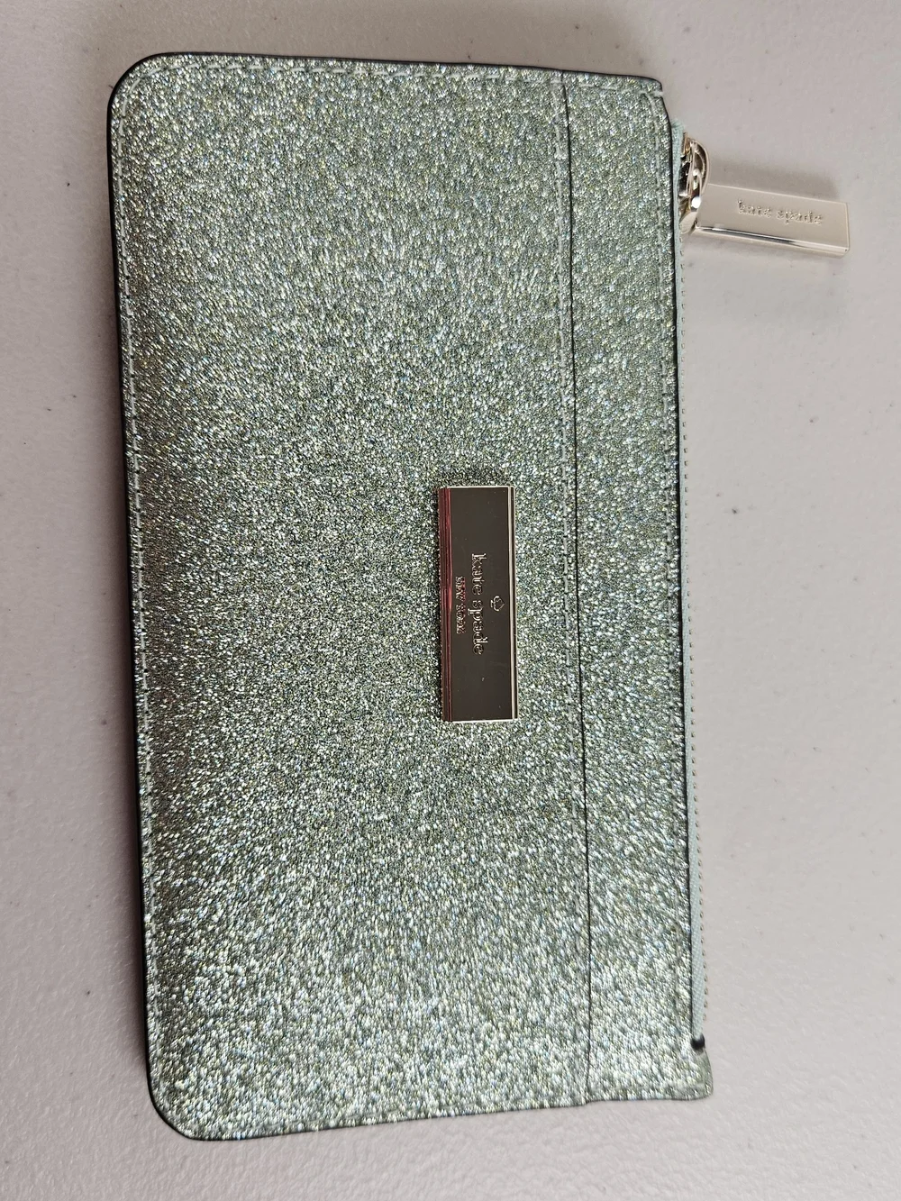 NWT Kate Spade Kenzie Glitter Seawater (300) Wallet & Card Holder